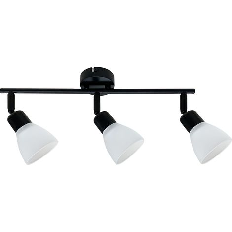 Plafonnier noir, 3 globes blancs, E14 40W Candellux (1/3)
