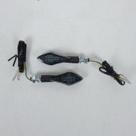Paire de Clignotant Led HUNTER Noir mat fumé Chaft pour moto (1/3)