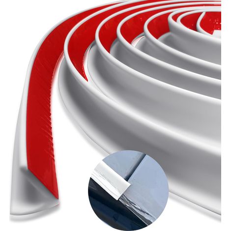 J Shape Gouttière RV, 2.5M Autocollant Gouttière Blanc Bande Déviation Pluie de Toit, Autocollant Gouttière pour Véhicule, Camion, Camping-car, Bateau, Voiture, Van, Porte (1/5)
