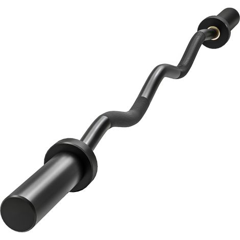 Barre de musculation olympique en acier avec manches de 5 cm, capacité 100 kg, noire (1/5)