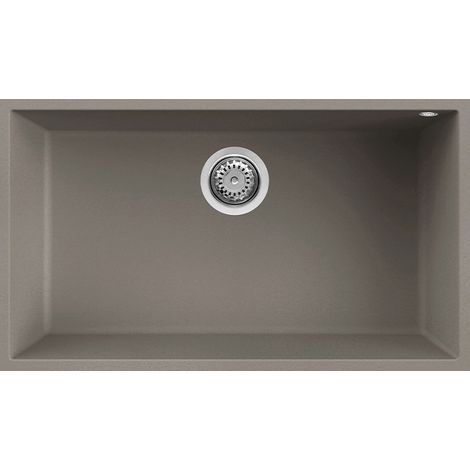 Lavello Elleci Incasso 1 vasca 76x44 Quadra 130 Sottotop Keratek Plus Grigio Dove Grey LKQ13093BSO