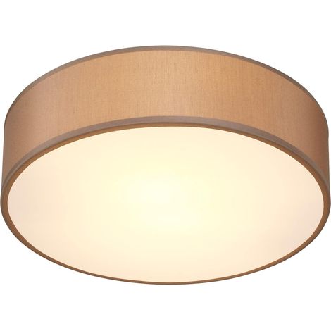 Monzana Deckenlampe Stoff 38 cm Rund 2 flammig E27 Deckenleuchte Stoffdeckenleuchte Stoffdeckenlampe Schlafzimmer Wohnzimmer Grau Schwarz Taupe Weiß taupe
