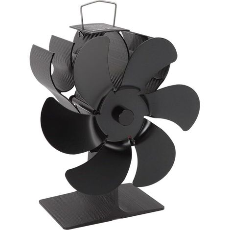 Ventilatore per stufa ecologico, silenzioso, con 6 pale in lega di alluminio, accensione automatica, velocità del vento 1400 giri/minuto, resistente alle alte temperature -Crezuo