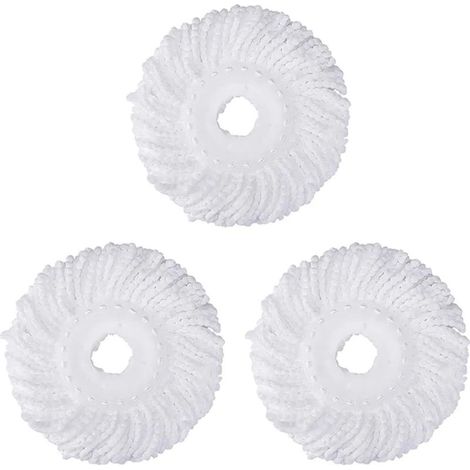 3er Pack Mop Head Ersatz for Hurricane Spin Mop Ersatzkopf Mikrofaser Spin Mop Nachfüllungen Einfache Reinigung Runde Form Standardgröße (1/5)