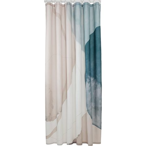 Rideau de douche 180x200 cm Polyester Vert foncé / Blanc cassé (1/4)
