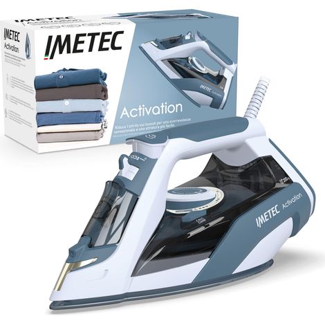 Imetec Activation - Ferro da Stiro a Vapore - Piastra Scorrevole in Ceramica e Tormalina - Colpo Vapore 200 g - Tecnologia Anticalcare - Temperatura regolabile -Antigoccia - Tecnologia Eco - 2400 W (1/4)