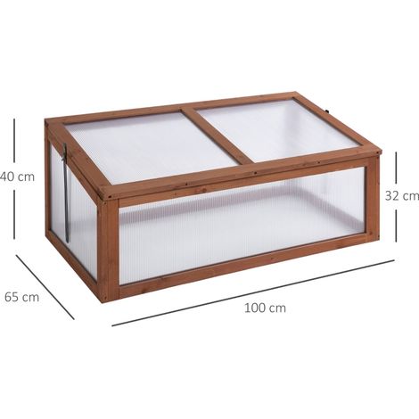 Mini serre de jardin, avec panneaux en polycarbonate, bonne transmission de la lumière, 100 cm (L) x 65 cm (l) x 40 cm (H) (1/5)