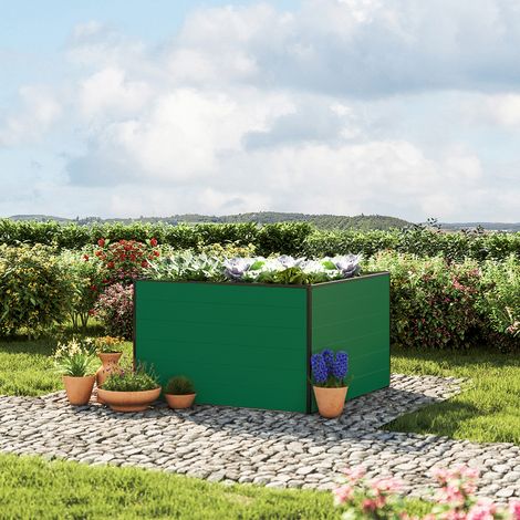 GFP Huerto urbano Jardinera Aluminio Christina - 119 x 99 x 77 cm Estructura estable y resistente a la intemperie con perfiles de cámara hueca de aluminio - verde - Hecho en Austria (1/4)