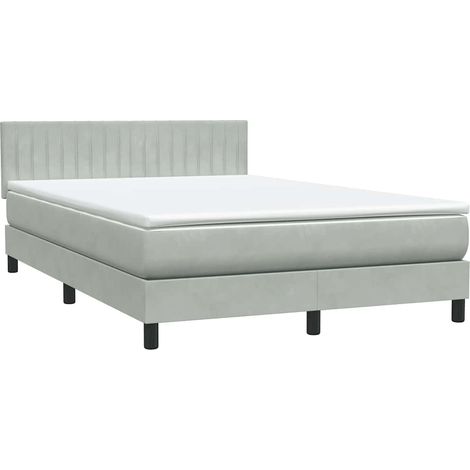 Maison Exclusive - Boxspringbett mit Matratze Hellgrau 160x220 cm