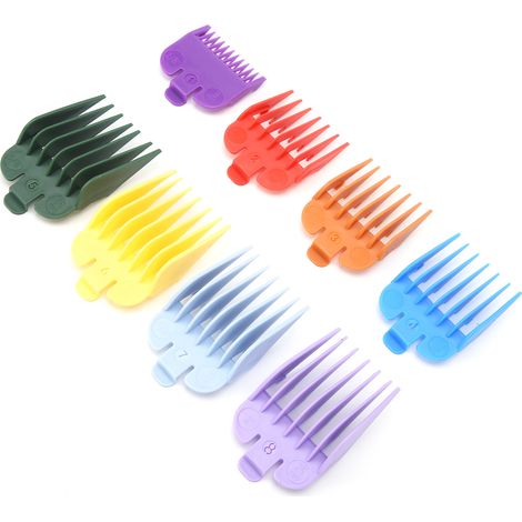 Ensemble de 8 sabots de guidage colorés de rechange pour tondeuse à cheveux (1/5)