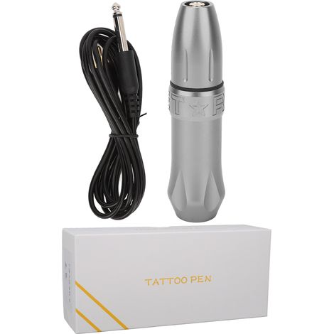 Cartouche rotative pour stylo de tatouage, machine à tatouage haute fréquence 9000 tr/min avec câble RCA, ombrage et doublure à forte torsion, grise (1/5)