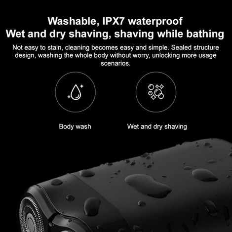 Rasoir électrique Xiaomi Mijia S100 étanche IPX7 pour homme, avec double tête de rasage flottante, utilisable sur peau sèche ou humide, pour un rasage confortable et précis. Tondeuse à barbe avec indi (1/5)