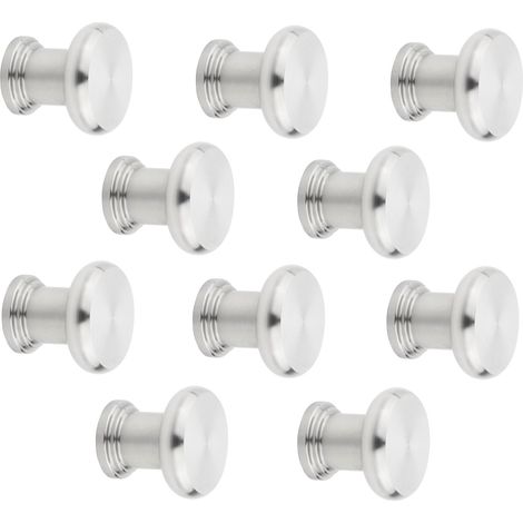 10 Stück Möbelknöpfe LANCASTER Ø 25 mm Höhe 22 mm Edelstahl gebürstet Edelstahlknopf Schubladengriff (1/5)