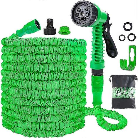 Tuyau d'arrosage flexible de 30 m avec douchette de jardin à 7 fonctions (1/5)