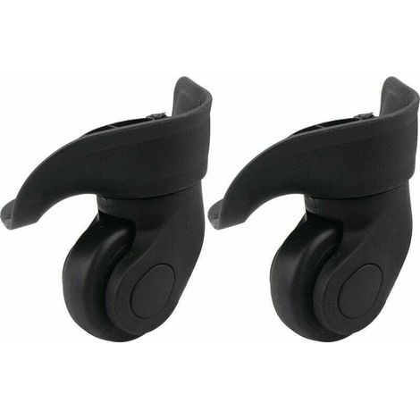 Keyoung – Coppia di ruote piroettanti nere a 360° per bagagli – Installazione semplice – Elevata capacità di carico – Dimensioni: 91 x 107 x 49 mm (1/5)