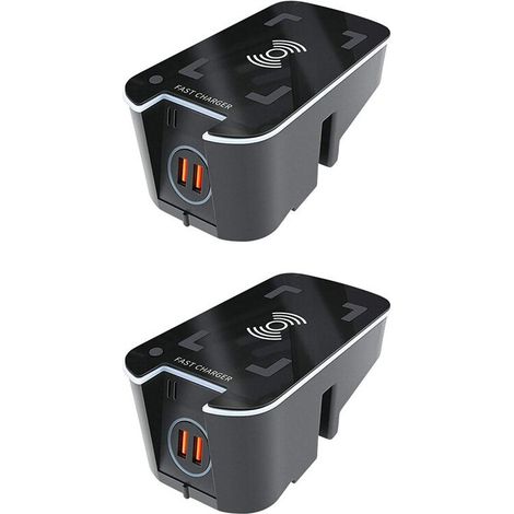 Dos bases de carga inalámbrica para coche de 15 W con soporte para teléfono para XC90, S90, XC60, VC60, S60 y V90. (1/4)