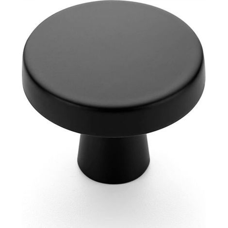 Poignée de tiroir noire, 3,23,22,5 cm, 1 pièce bouton rond massif pour meuble de cuisine, bouton de tiroir de coiffeuse. (1/4)