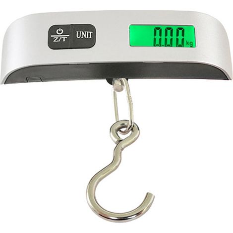 Ortviai Balance électronique suspendue 50 kg avec grand écran LCD vert, portable et alimentée par piles (1/3)
