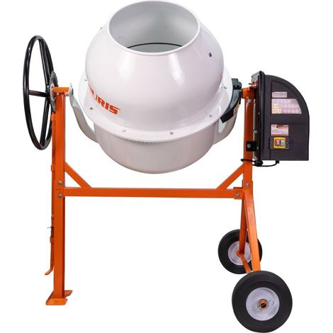 RURIS Bétonnière électrique 950 W 200 L - Moteur 230 V avec pédale - Vitesse 29,5 tr/min - Couronne en fonte nodulaire (1/5)