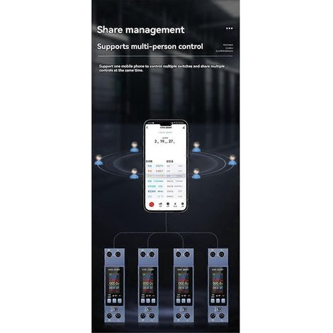 Compteur d'énergie TUYA WIFI, montage sur rail DIN, voltmètre-ampèremètre numérique (1/5)