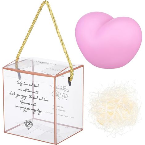 Veilleuse en Pvc de Cœur pour Chambre, Lampe Romantique et Mignonne, pour Bureau, Crée une Ambiance Chaleureuse et Confortable (1/5)