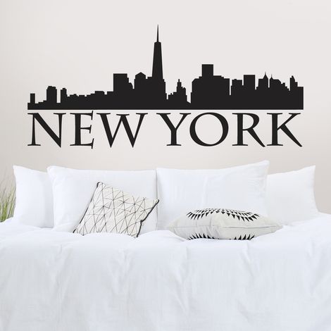 Sticker Mural - New York - 491 - 17x38 cm - Noir (1/3)