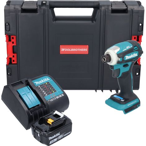 Makita DTD 172 SF1J-R Akku Schlagschrauber 18 V 180 Nm 1/4" Brushless + 1x Akku 3,0 Ah + Ladegerät + RHINO (1/5)