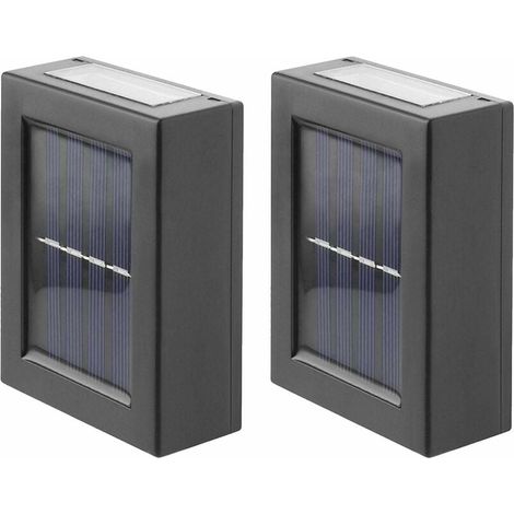 Lot de 2 appliques murales d'extérieur à énergie solaire Up & Down Blanc chaud-LIAIKI (1/5)
