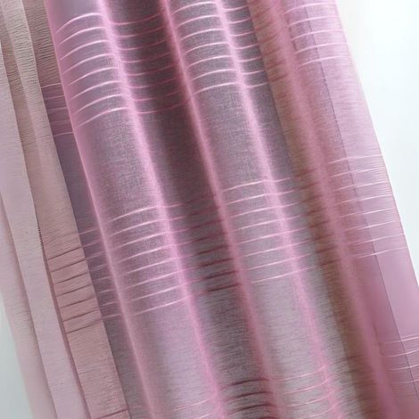 Voilage Fantaisie Rayé Vieux rose 140x260 cm