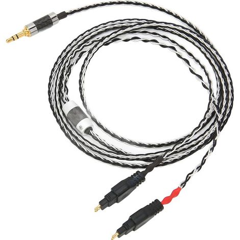1 câble audio 3,5 mm, 1,5 m, cuivre OCC monocristallin, embouts laiton plaqué or, compatible Sennheiser HD580 HD600 HD650 HD25 (1/5)