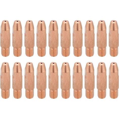 20 Pcs Plasma Consommable Buse de Coupe Pointe De Contact En Cuivre M6 pour Binzel 24KD MIG/MAG Torche De Soudage 0.8mm