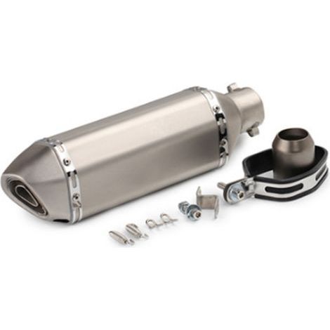 Tuyau d'échappement de moto en acier inoxydable, Fiber de carbone, antirouille, Surface lisse universelle pour 38mm à 51mm. (1/5)