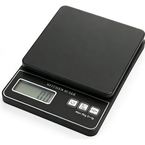 Bilancia da cucina digitale da 5 kg, bilancia di precisione per alimenti da 1 g con display LCD, conversione unità g/oz, spegnimento automatico e avviso di batteria scarica, ideale per cucinare, cuoce