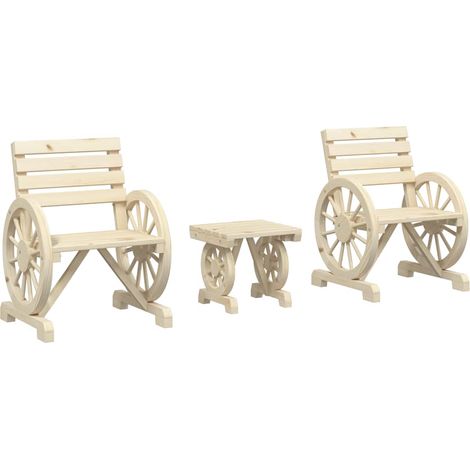 Maison Exclusive - Set Salotto da Giardino 3 pz in Legno Massello di Abete (1/5)