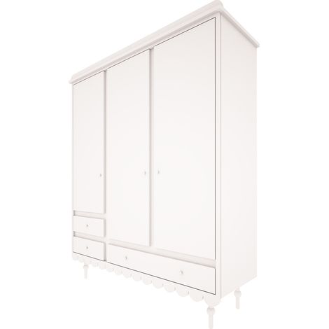 Armadio 3 ante 3 cassetti Babushka bianco 203cm