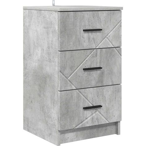 Maison Exclusive - Armadio da Notte Grigio cemento 38 x 38 x 66 cm (1/5)