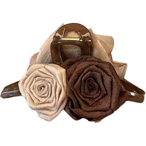 3D-Rosenblumen-Haarspange mit Blumendekor, Haifisch-Haarspange, Haarstyling-Werkzeug für Damen, große Ausführung für den Rücken-A (1/5)
