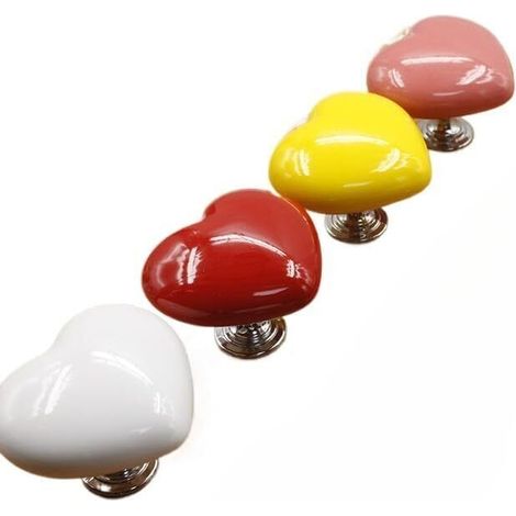 Poussoir Chasse D Eau - Forme Coeur - Plastique Durable - Adhesif Double Face Inclus - Pour Toilettes Reservoir - Lot De 4 (1/5)