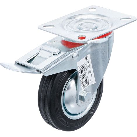 Lenkrolle mit Bremse mit Anschraubsockel Ø 100 mm (1/4)