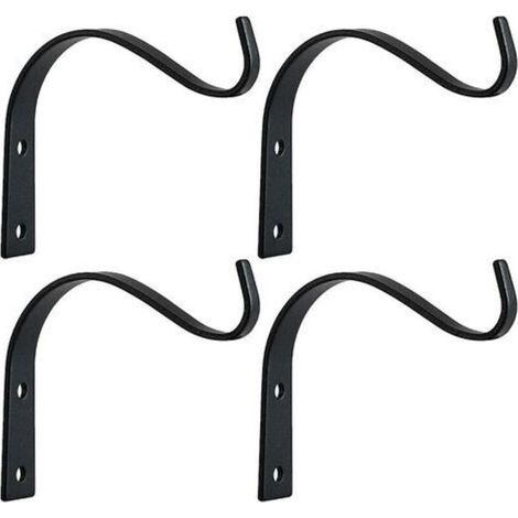Crochet Murale - Fer Forgé - 10 cm - Pour Lanternes Plantes Oeuvres D Art - Lot De 4 (1/5)