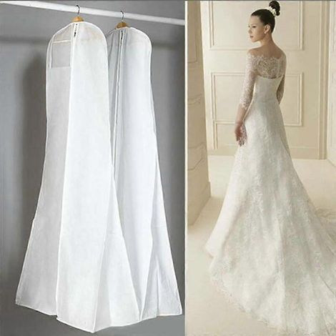 Atmungsaktiver Kleidersack für Brautkleider - Weiß - 180 cm (1/5)
