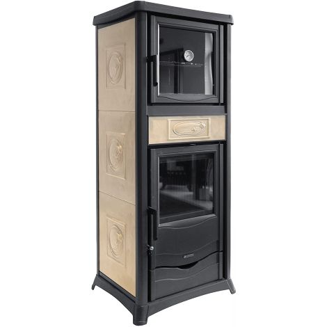 STUFA A LEGNA TERMOROSSELLA PLUS CON FORNO DSA 4.0 11,1KW PANNA (1/5)