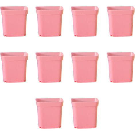 Maceta cuadrada de plástico PP, multicolor, 5 x 5 x 4,3 cm (2 x 2 x 1,7 pulgadas), con orificio de drenaje, paquete de 10 unidades para plantas de interior y jardín, decoración del hogar y la oficina. (1/5)