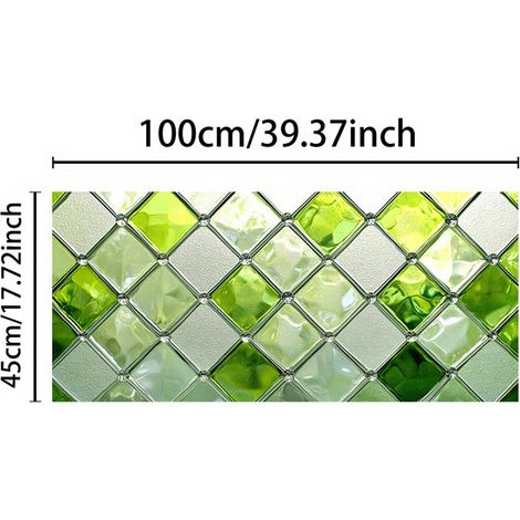 Film pour vitres - 100 x 45 cm - Effet vitrail - Film pour vitres - Film d'intimité - Film décoratif - Anti-espionnage - Autocollants statiques - Film effet vitrail - Autocollant statique - Pour salon (1/5)