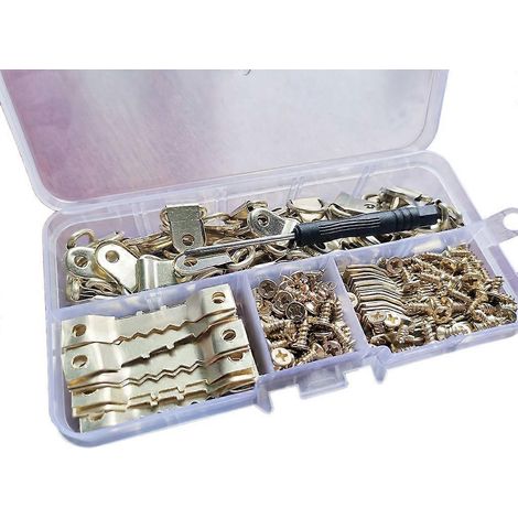 200 Stück/Set D-Ring-Bilderrahmen mit Sägezahnaufhänger, Haken und Schrauben für Ölgemälderahmen