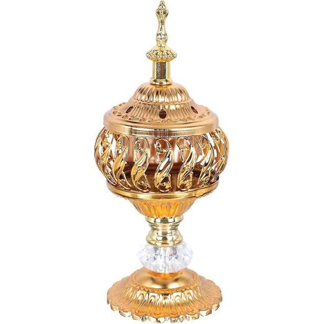 Encens Brûleur Encens Bakhoor Charbon de bois Brûleur d’encens Métal Encensoir Arabe Bureau Décor pour encens (1/5)