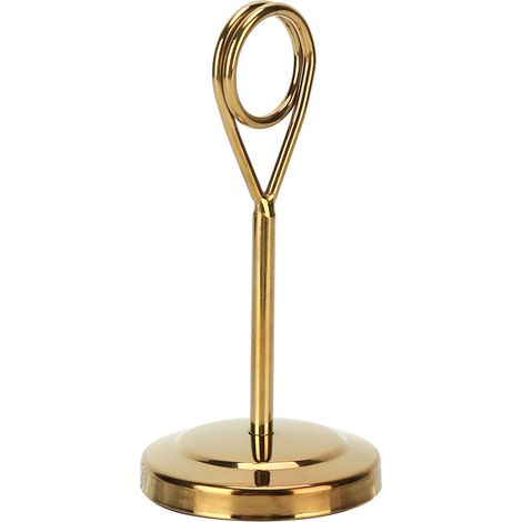 Porte-numéro de table en acier inoxydable durable, résistant à la décoloration et léger, avec pince photo, pour hôtels et restaurants, 10,5 cm, doré (1/5)