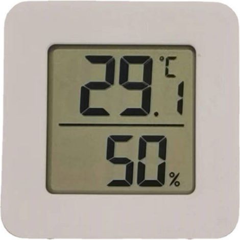 Mini-Thermometer-Hygrometer mit Emoji-Anzeige, weißes ABS, tragbar für Zuhause, Büro, Wohnzimmer (1 Stück) (1/5)