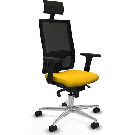 Piqueras et Crespo 2D086N1 Chaise de bureau jaune confortable (1/3)
