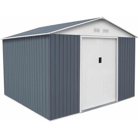 Casetta Metallica Gardiun Bristol 7,74 m² Esterni 241x321x205 cm Acciaio Zincato Grigio Antracite (1/5)